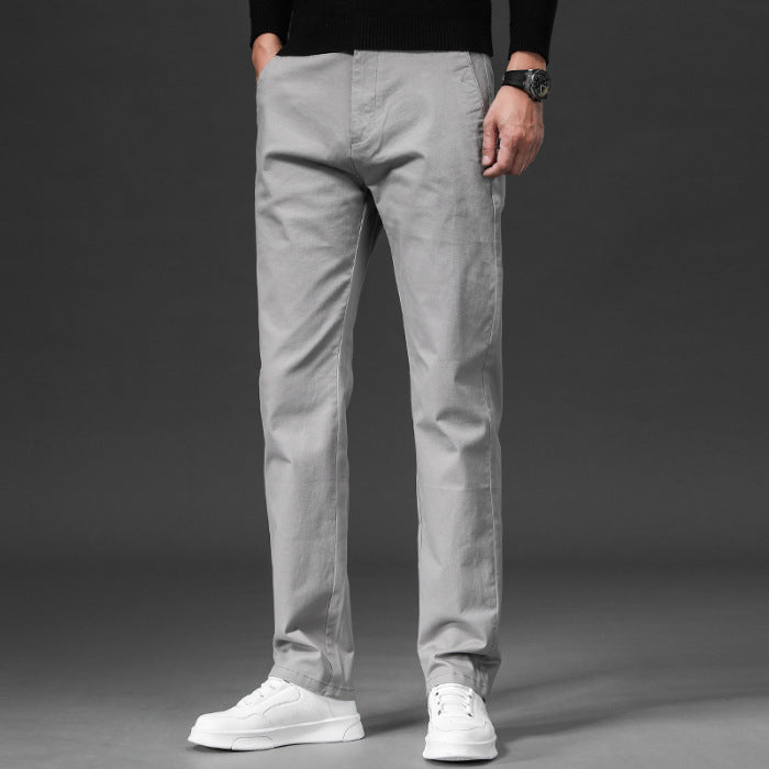 Fall Slim Fit Pencil Pants Thick Twill Cotton
