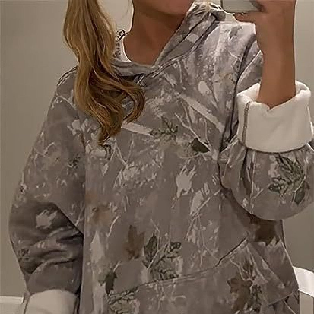 Women's Fashion Casual Camo Pocket Top