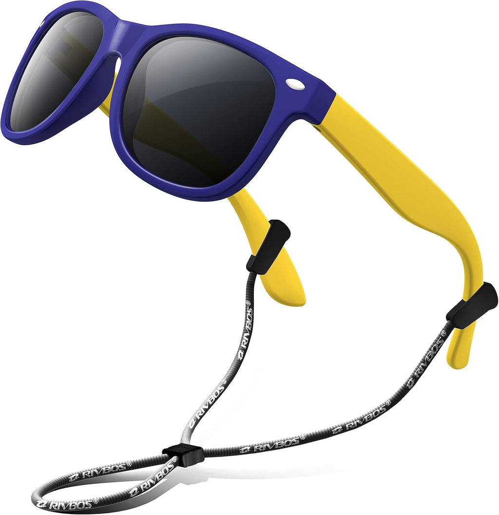Kids Sunglasses Polarized UV Protection Flexible Rubber Glasses Shades with Strap for Boys Girls RBK004