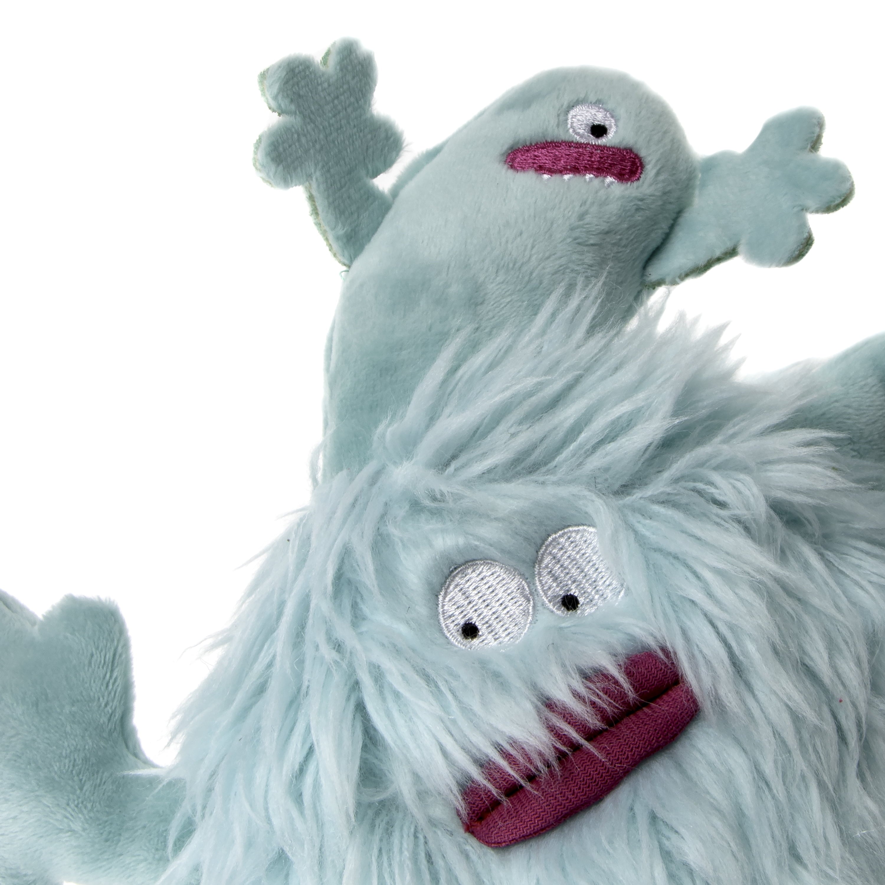 Playclean Germs Squeaky Plush Dog Toy with Odor-Eliminating Essential Oils, Chew Guard Technology - Seafoam, Small