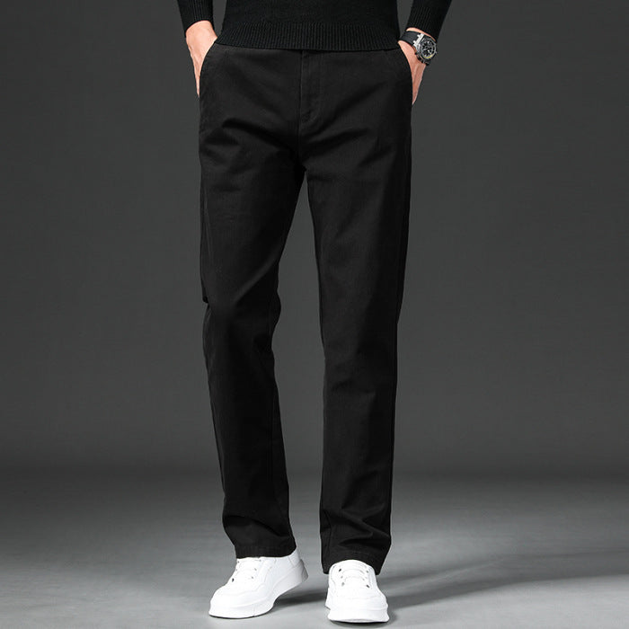Fall Slim Fit Pencil Pants Thick Twill Cotton