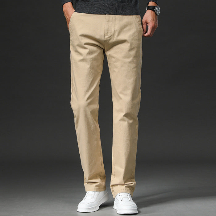Fall Slim Fit Pencil Pants Thick Twill Cotton