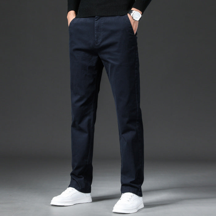 Fall Slim Fit Pencil Pants Thick Twill Cotton